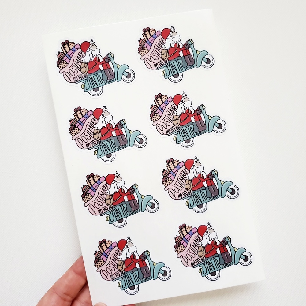 LB083 STICKERS Custom Poshmark Stickers Personalizable Santa Express Ho Ho Ho - Picture 2 of 6